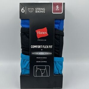 Hanes Comfort Flex Fit Men's String Bikini 6 Pack Small 9CFFS6 Discontinued New